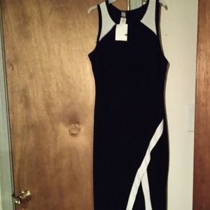 Black & white midi dress
